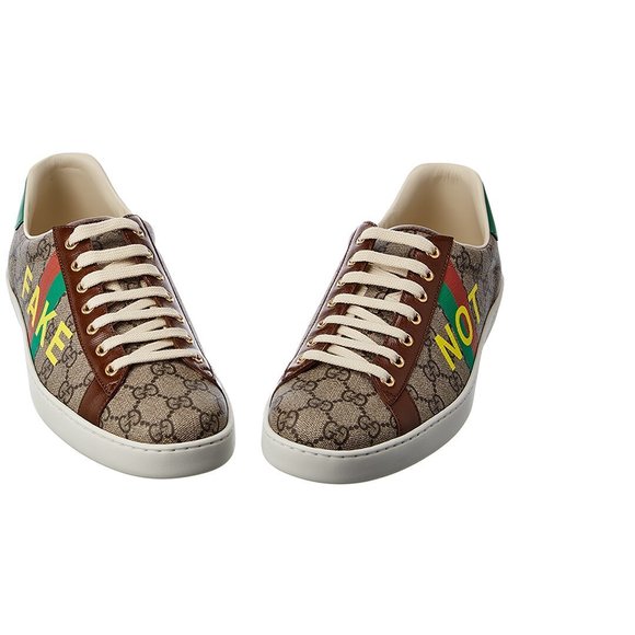 Gucci Ace Fake/Not Leather-Trim Sneaker - Picture 5 of 7